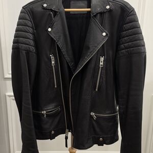 All Saints Black Leather Biker Jacket